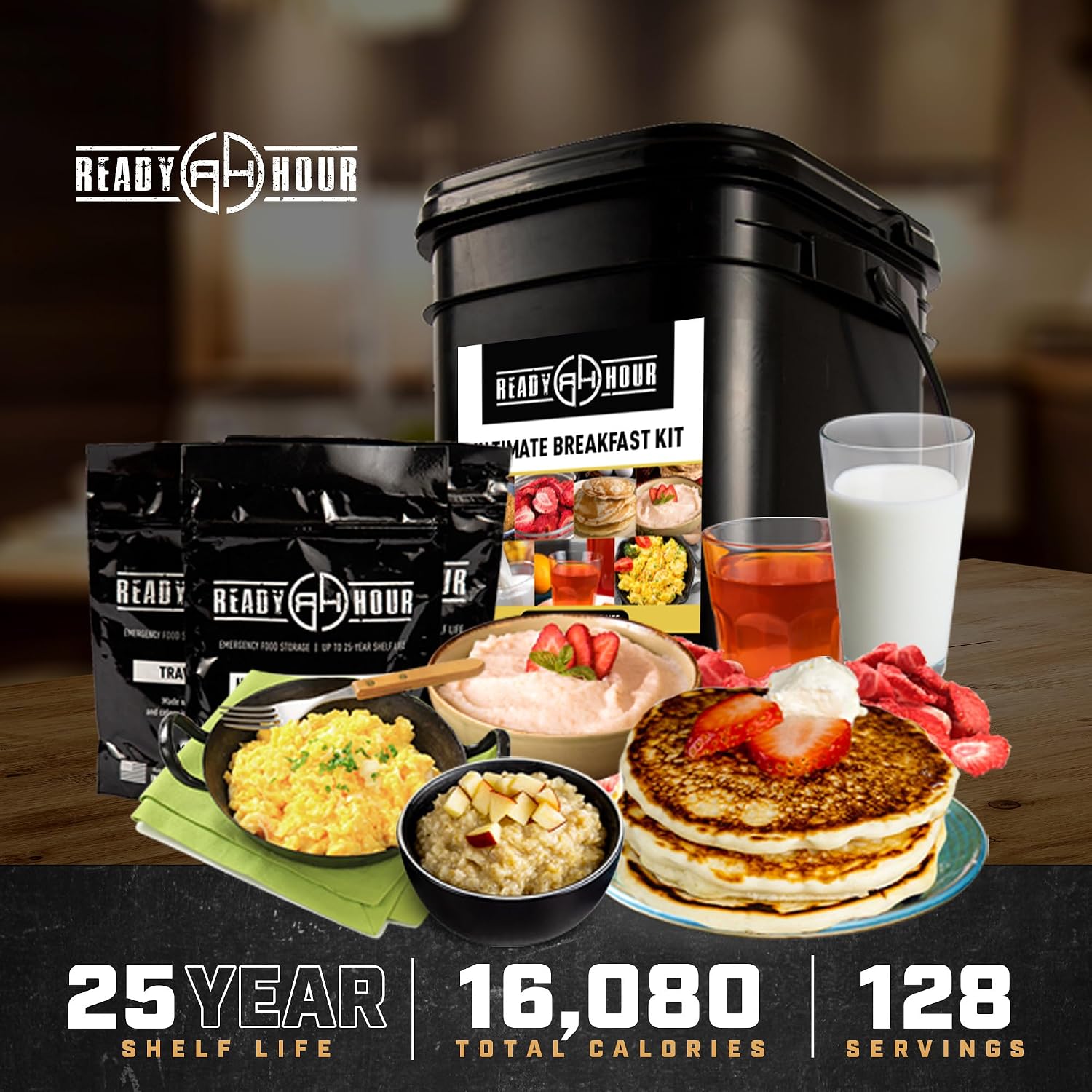 Ready Hour Breakfast Bucket (128 Servings), Emergency Food Supply, Emergency Food Kit, 25-Year Shelf Life Food, Survival Food Buckets, Long-Lasting Food Supply, Flood-Safe Container - Image 3