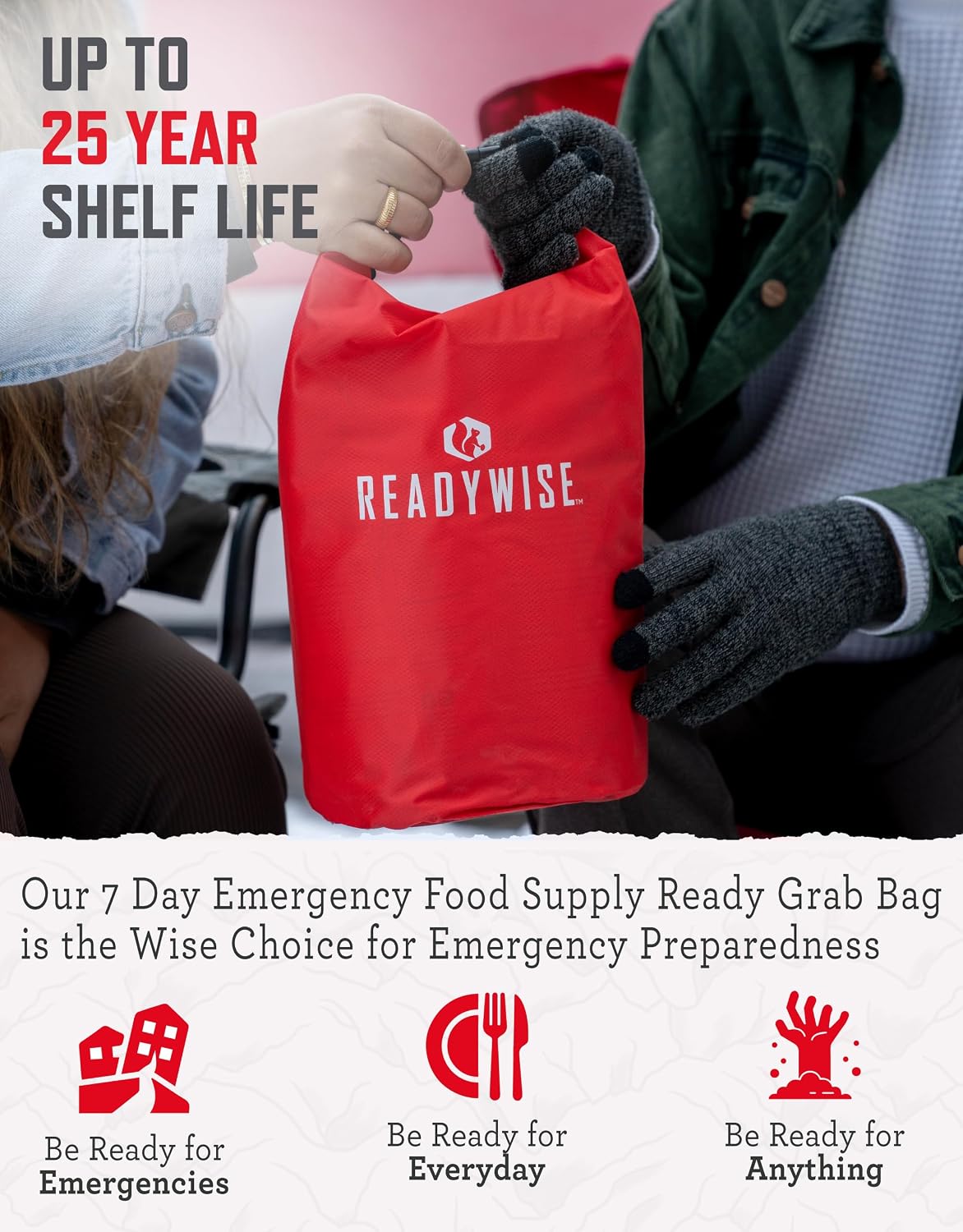 ReadyWise 7 Day Emergency Food Supply – 60 Servings Grab Bag, Camping Essentials, Freeze Dried Survival Food Kit & Dehydrated Meals, Prepper Bug Out Bag & Hurricane Supplies, up to 25 Year Shelf Life - Image 3