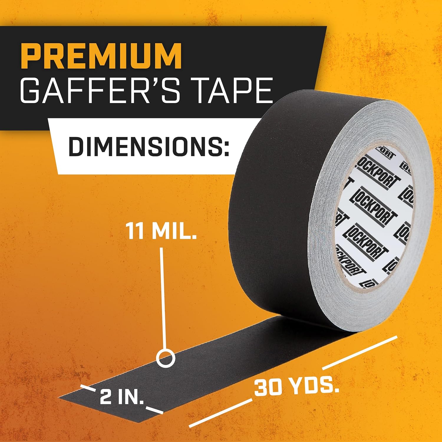 Lockport Black Gaffers Tape 2 Inch x 30 Yards - 4 Pack Pro Black Gaffing Tape, Easy Tear Gaff, Heavy Duty No Residue, Non-Reflective Matte for Stage and Photo, Multipurpose - Image 8