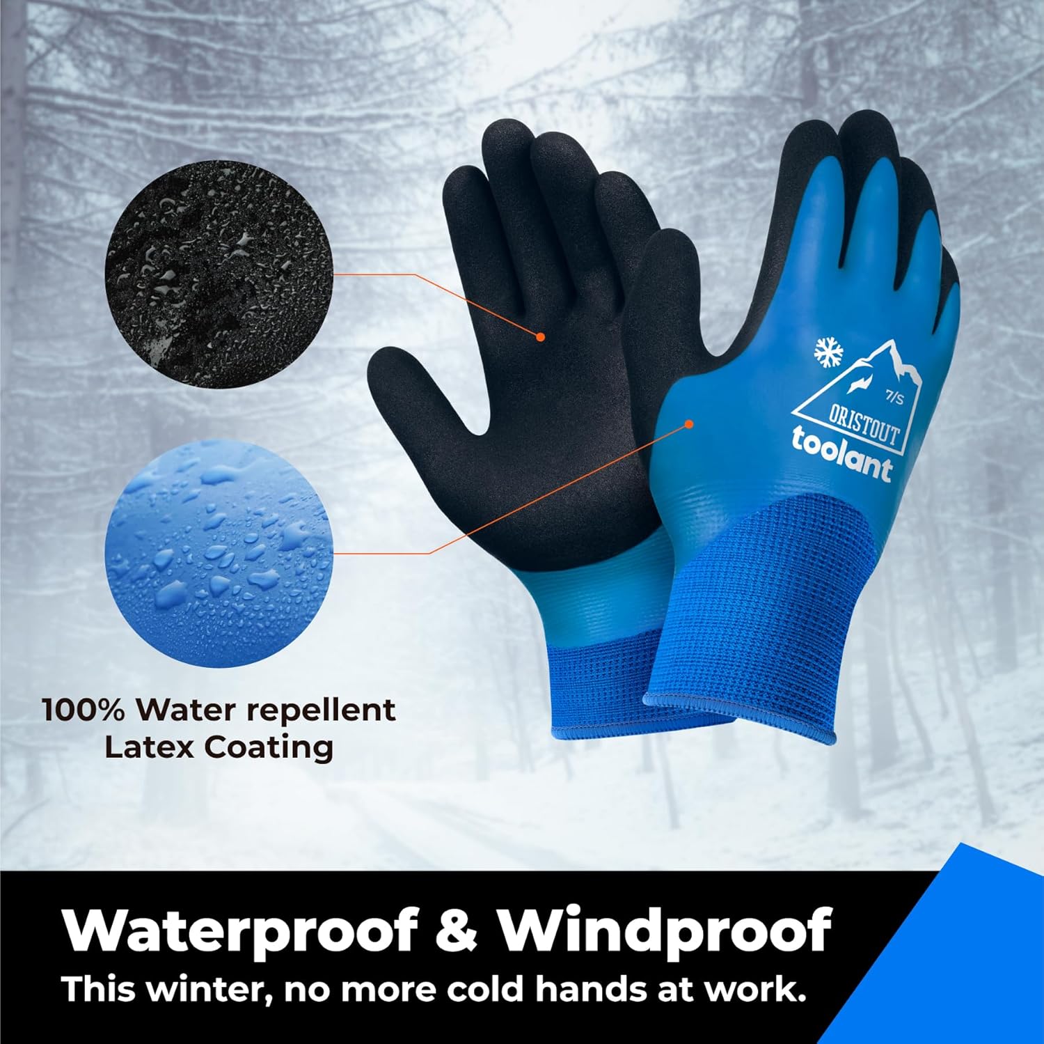 Waterproof Winter Work Gloves for Men and Women, Touchscreen, Freezer Gloves, Thermal Insulated, for Cold Weather - Image 3