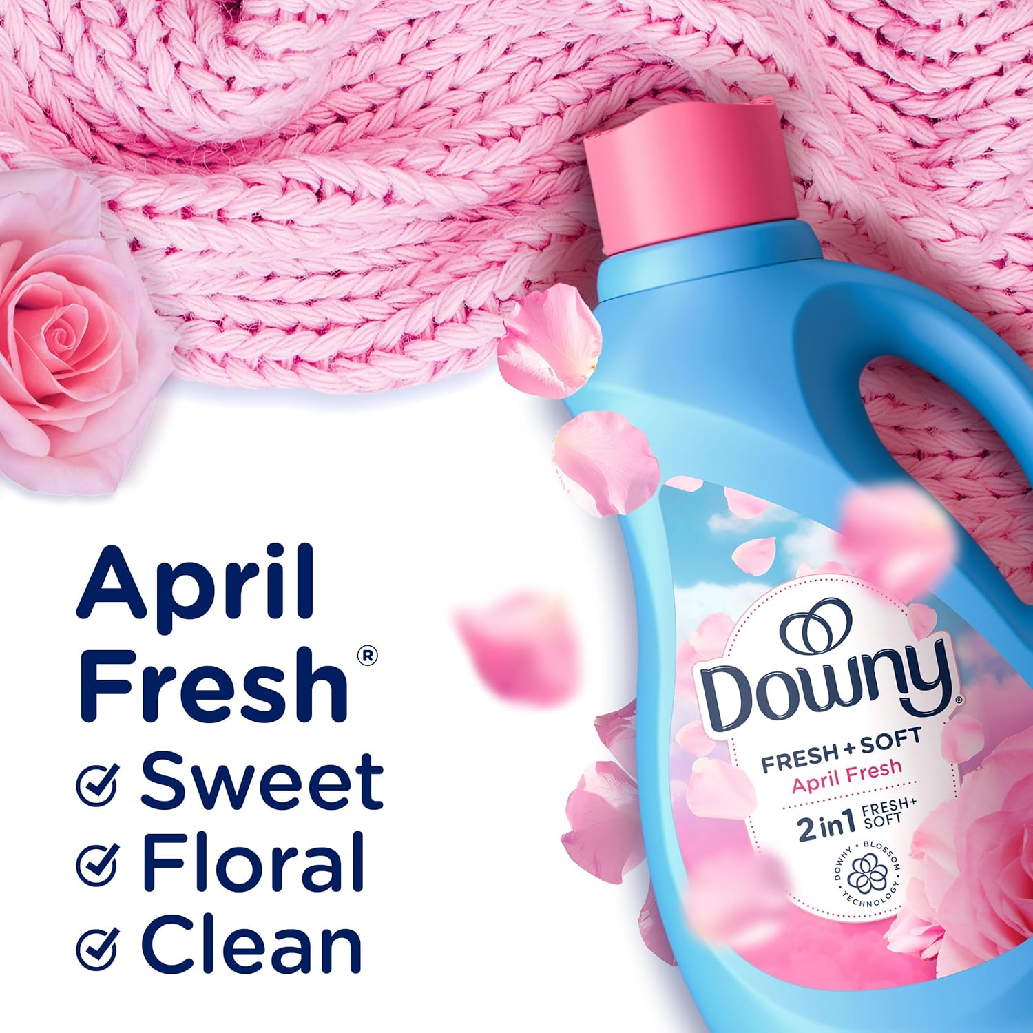 Downy Liquid Fabric Softener, April Fresh 2-in-1 Fresh & Soft, 140 Fl Oz, 190 Loads, Fabric Conditioner For Freshness And Softness - Image 4