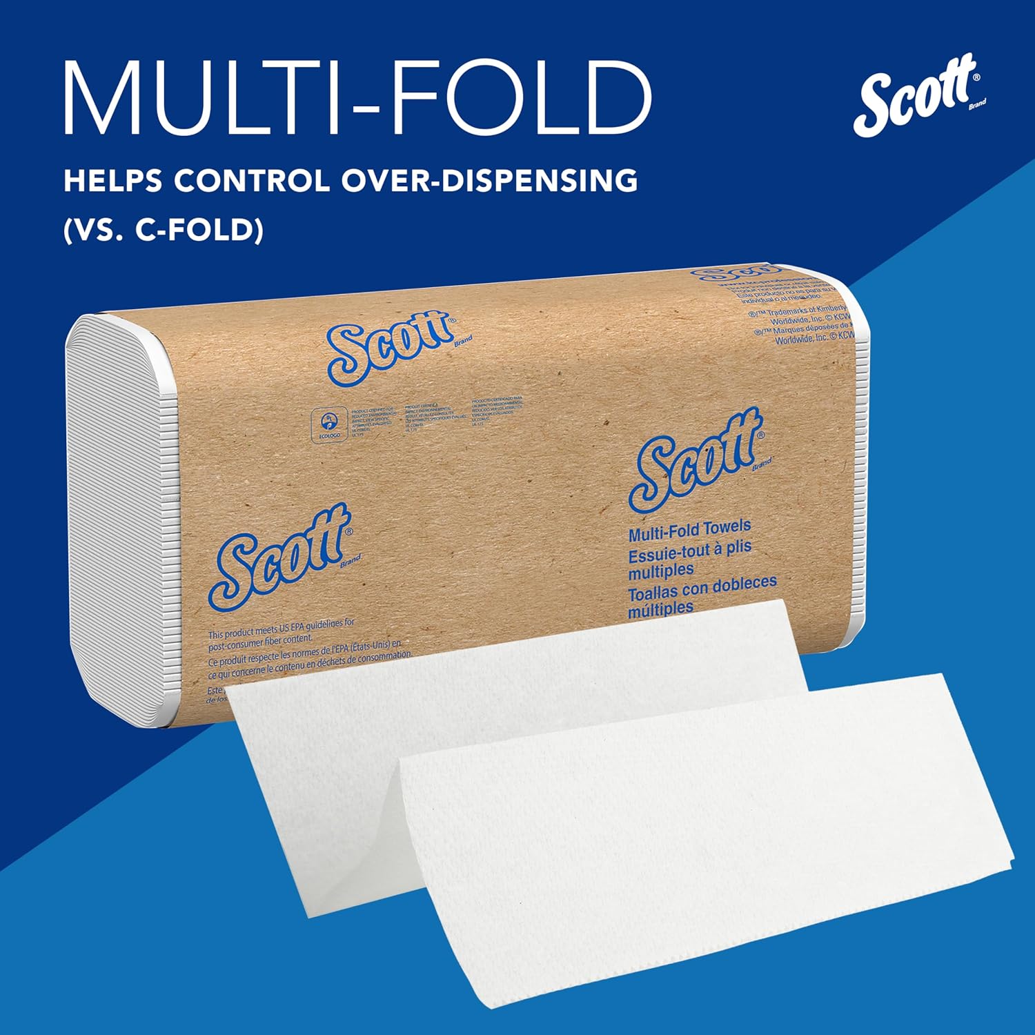 Scott Professional Universal Multifold Paper Towels, Bulk (58091), Absorbency Pockets, White, 9.2"x9.4" Towel, White, Compressed, Compact Case (250 Sheets/Pack, 12 Packs/Case, 3,000 Sheet Total) - Image 7