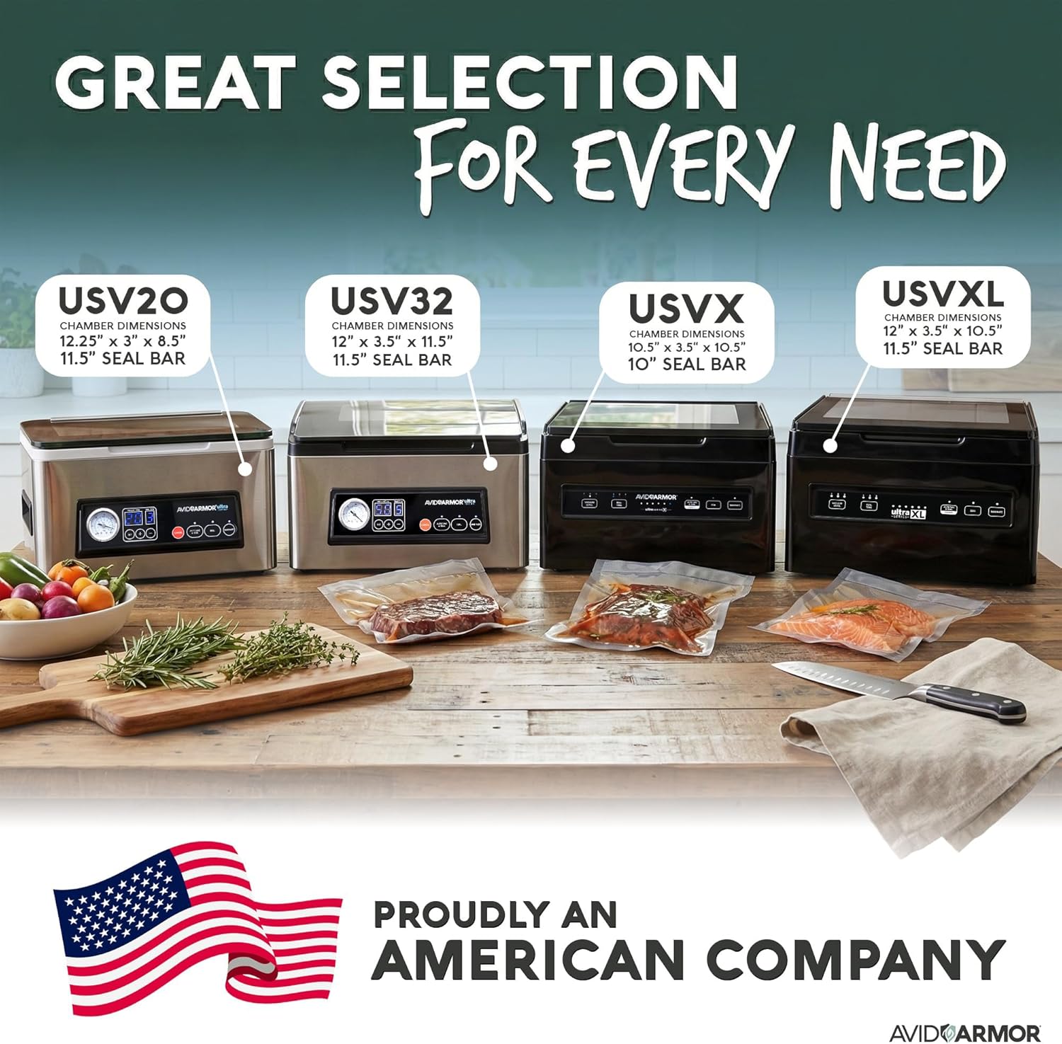 Avid Armor USV32 Chamber Vacuum Sealer Machine – 11.5" Sealing Bar, Glass Lid, Seal Meats, Soups, Sauces & Liquids, Marinate in Minutes, Sous Vide Ready, Accessory Hose Included, Stainless Steel - Image 8