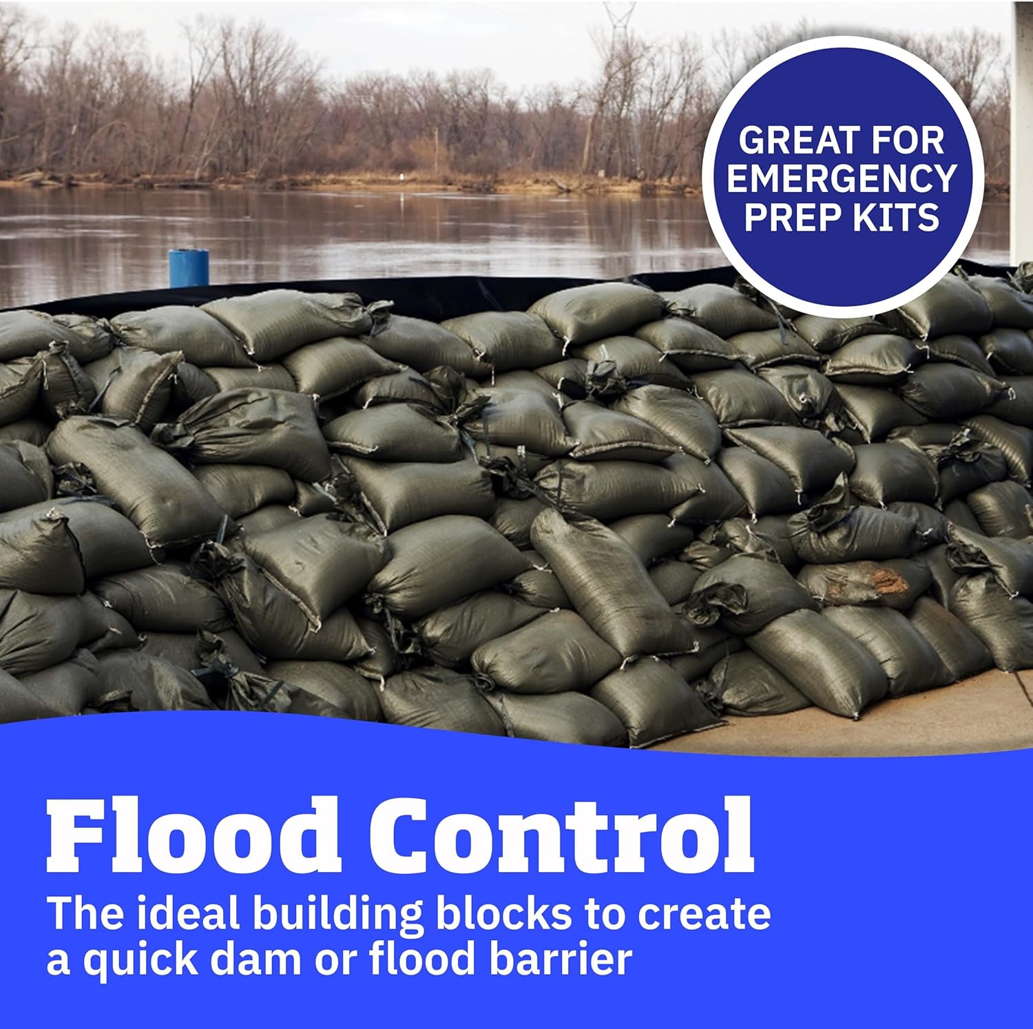 DURASACK Heavy Duty Sand Bags with Tie Strings Empty Woven Polypropylene Sand-Bags for Flood Control with 1600 Hours of UV Protection, 50 lbs Capacity, 14x26 inches, Green, Pack of 10 - Image 4