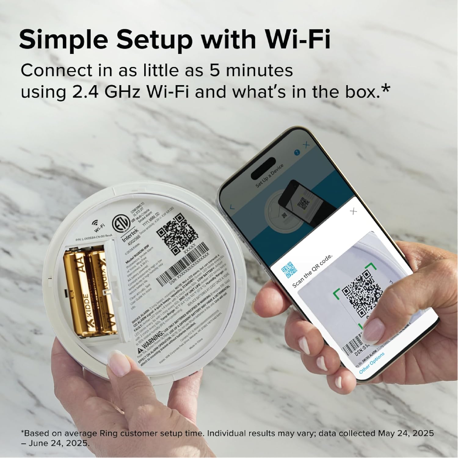 Kidde Smart Smoke and Carbon Monoxide Detector, Ring App Enabled for Real-Time Notifications, Wire-Free Interconnectivity, AA Battery Powered - Image 9