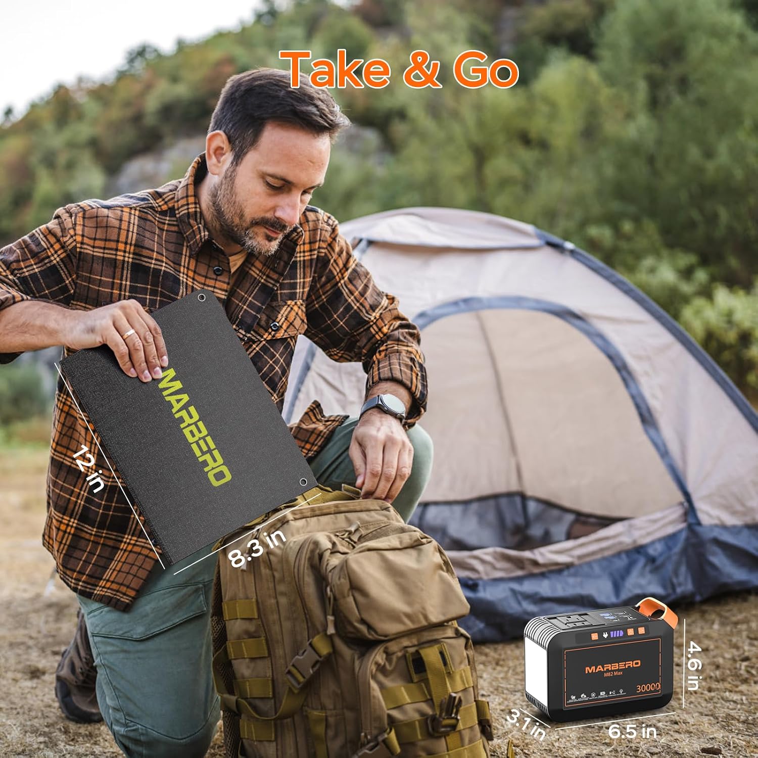 MARBERO Solar Generator 111Wh Portable Power Station with Solar Panel 30W Included Power Bank with AC Outlet 120W Surge for Home Outages Camping Outdoor Adventure Emergency - Image 4