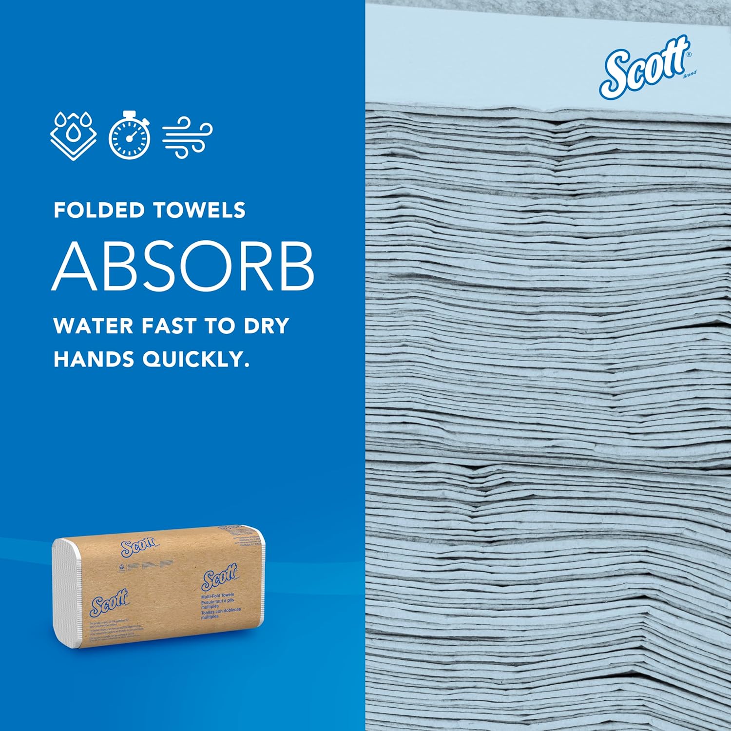 Scott® Professional Universal Multifold Paper Towels, Bulk (01804), Absorbency Pockets, 9.2" x 9.4" sheets, Plus Tier, Compressed, White (250 Sheets/Pack, 16 Packs/Case, 4,000 Sheets/Case) - Image 5