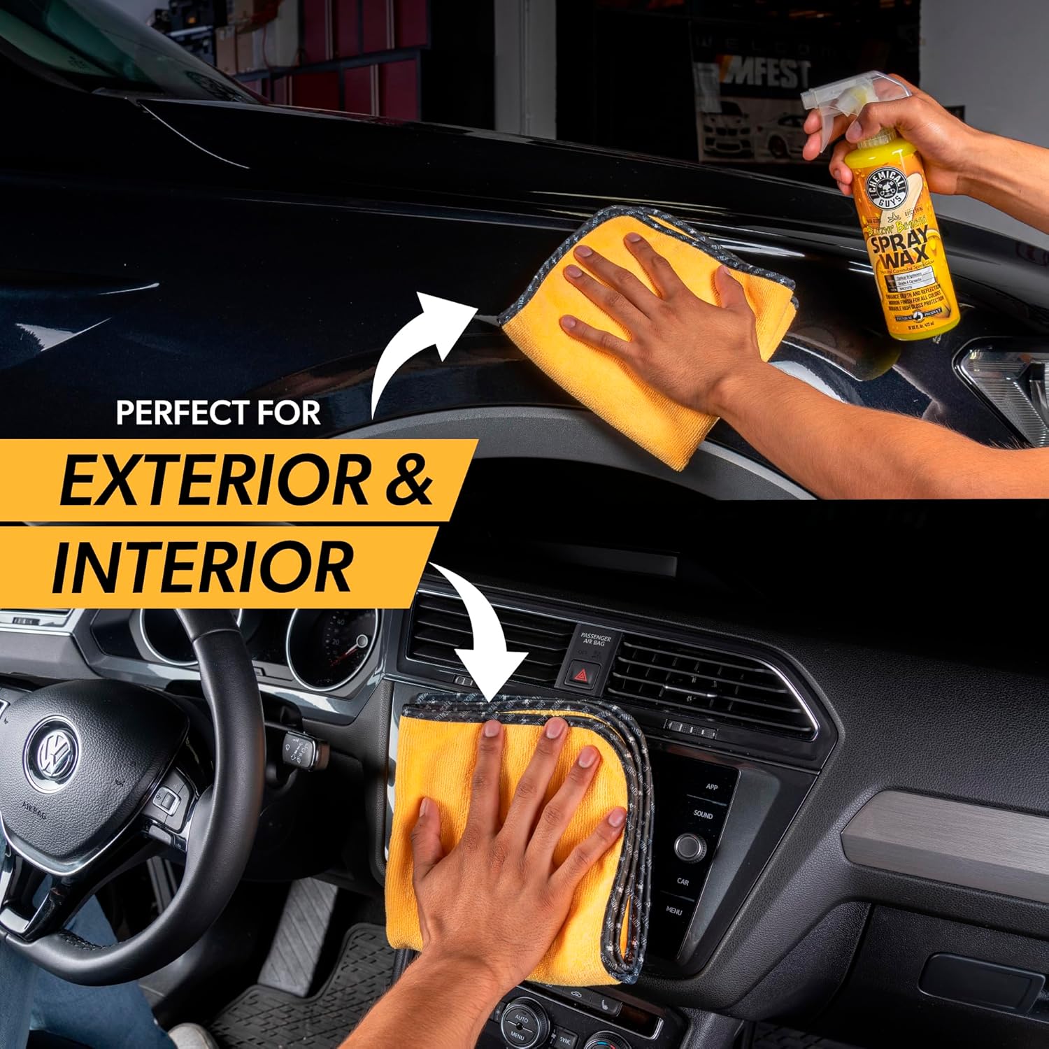 Chemical Guys Professional Grade Premium Microfiber Towels for Cars, Gold, 16" x 16", Ultra-Soft and Scratch-Free Car Detailing Cloths for Trucks, Motorcycles, and More - 12 Pack - Image 5