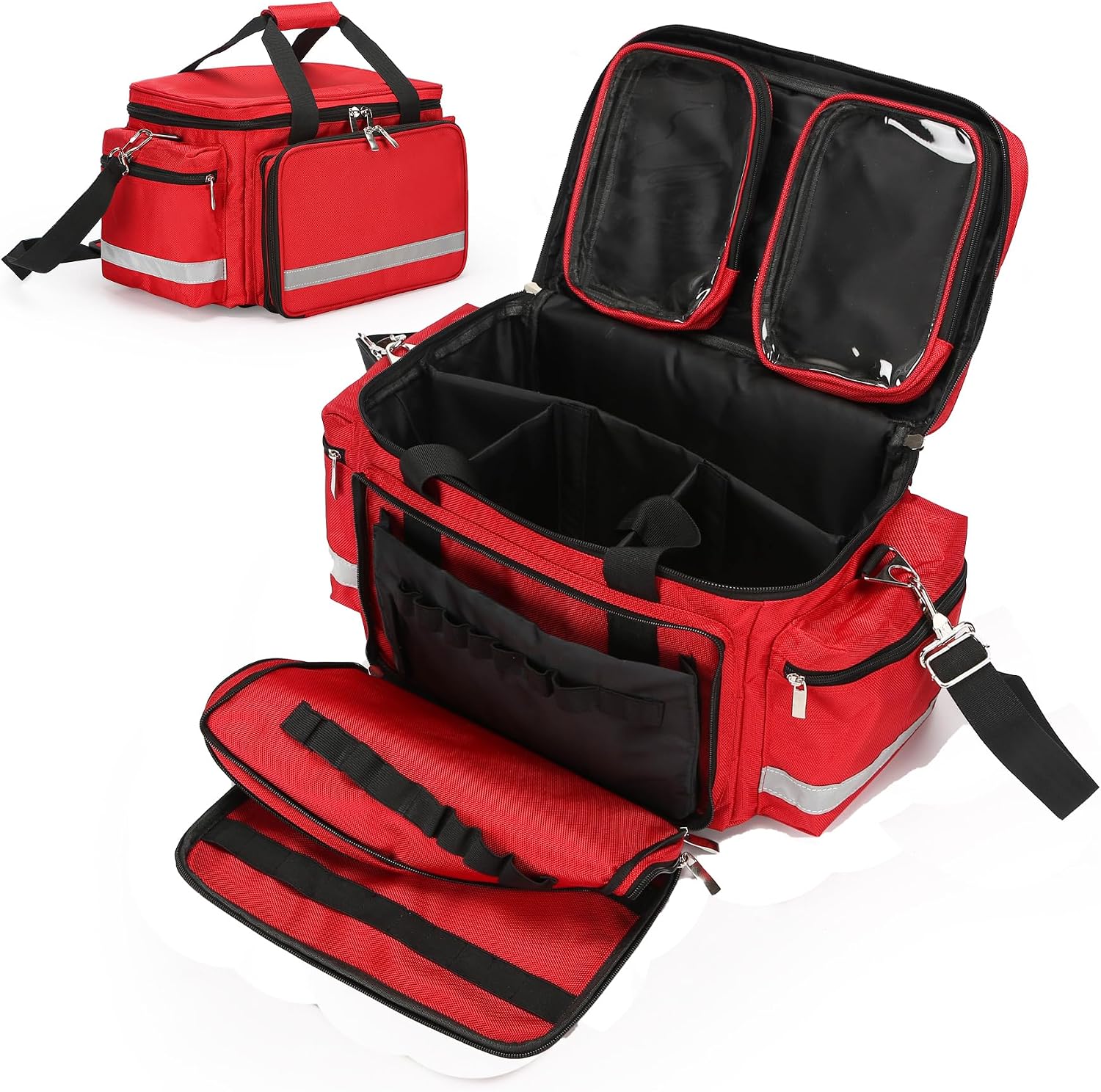 Medical Bag Empty First Aid Bag Home Health Nurse Bag Empty First Aid Storage Bag with Detachable Divider Medical Supplies Emergency Responder Trauma Bag for Nursing Student,Therapist,Doctors