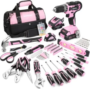 WORKPRO Pink Tool Kit with Drill, T...