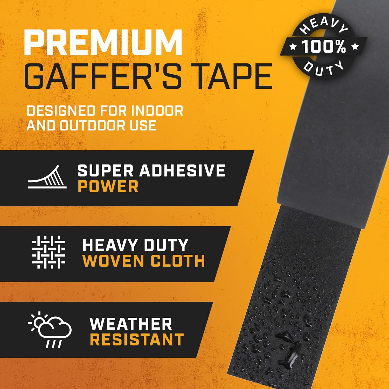Lockport Black Gaffers Tape 2 Inch x 30 Yards - 4 Pack Pro Black Gaffing Tape, Easy Tear Gaff, Heavy Duty No Residue, Non-Reflective Matte for Stage and Photo, Multipurpose - Image 2