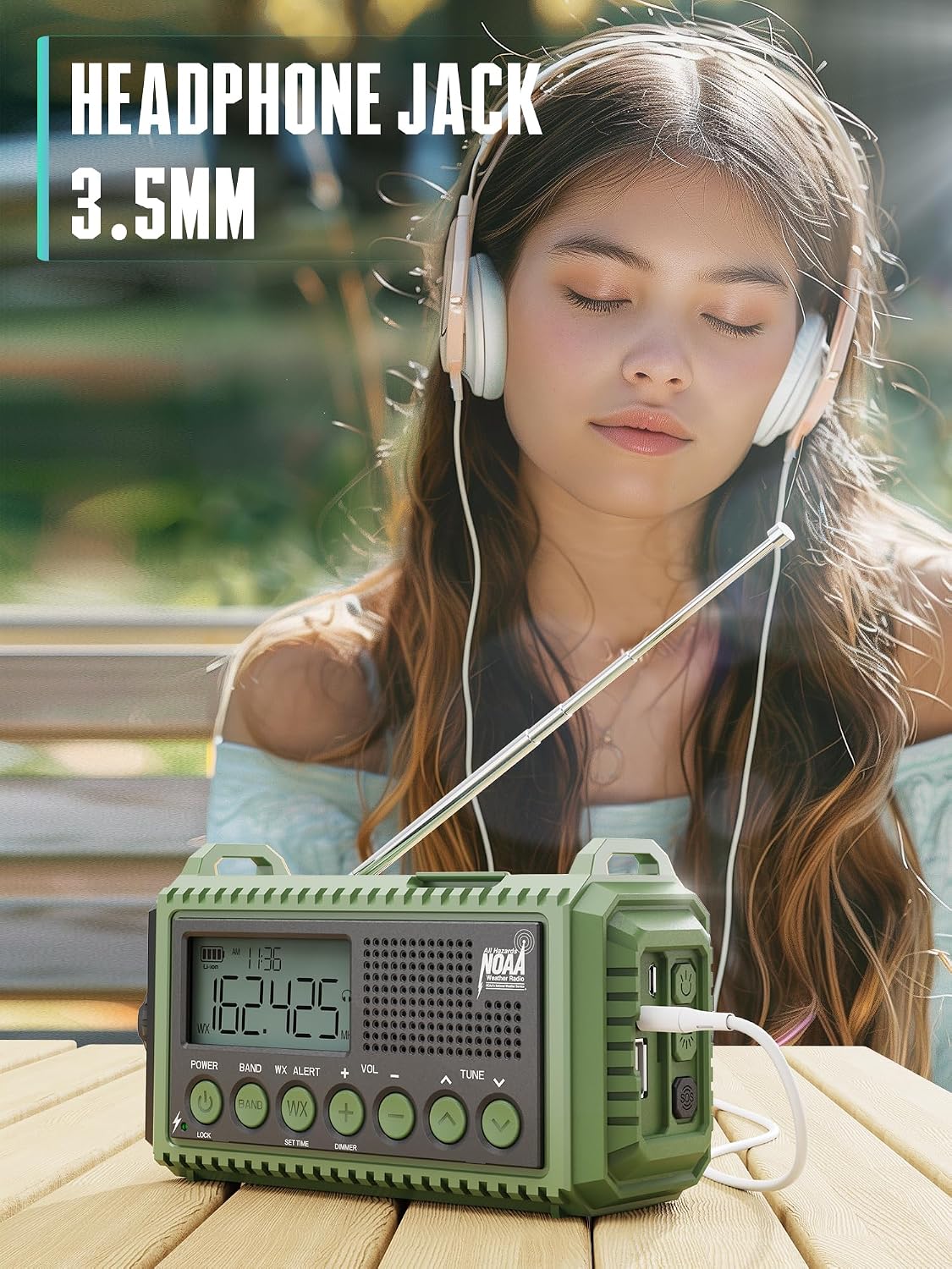 12000mAh Emergency Radio - AUTO NOAA Weather Alert, Solar Hand Crank AM/FM/SW/NOAA, Flashlight, Phone Charger, SOS Siren, Survival Kit for Camping, Storms, Power Outages - Image 8