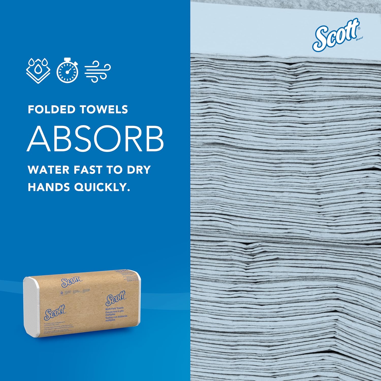 Scott Professional Universal Multifold Paper Towels, Bulk (58091), Absorbency Pockets, White, 9.2"x9.4" Towel, White, Compressed, Compact Case (250 Sheets/Pack, 12 Packs/Case, 3,000 Sheet Total) - Image 5