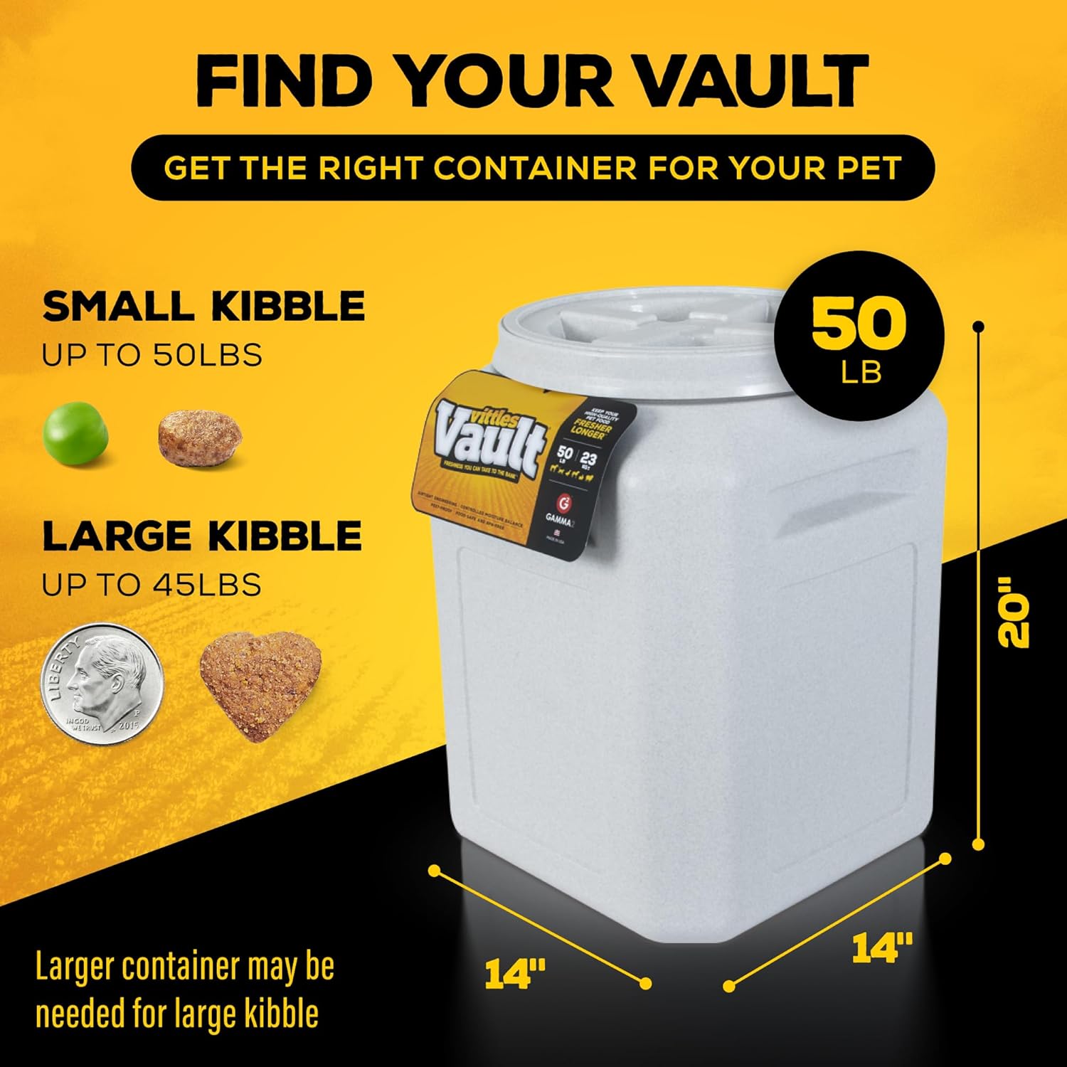 Vittles Vault Traditional Pet Food Storage Container For Dog Kibbles/Bird Seed/Oatmeal/Rice/Flour/Cereal, BPA Free Plastic, Sealed Airtight For Cat Food, Up To 50 lb, Made in USA, With Scoop, Gray - Image 6