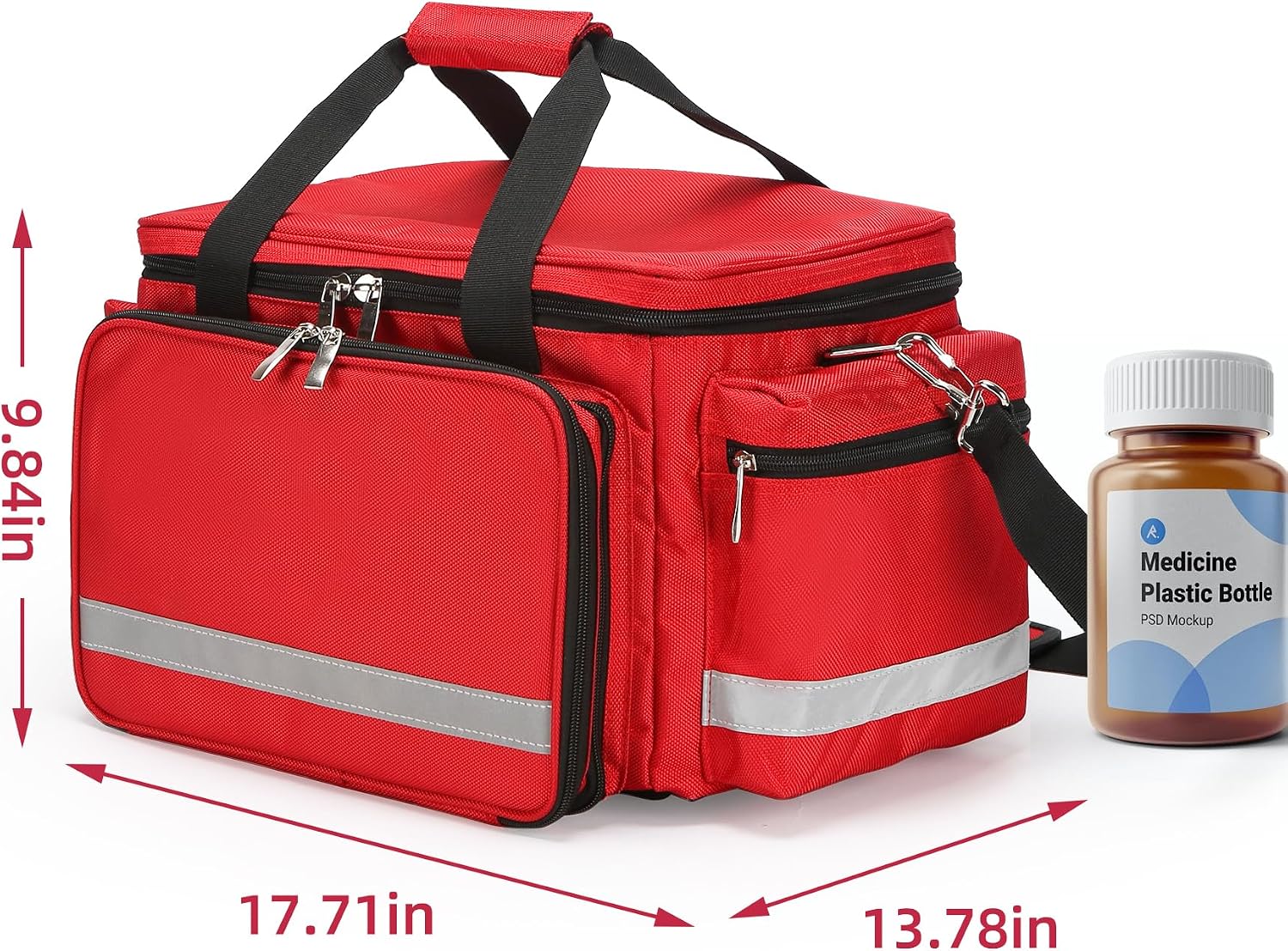 Medical Bag Empty First Aid Bag Home Health Nurse Bag Empty First Aid Storage Bag with Detachable Divider Medical Supplies Emergency Responder Trauma Bag for Nursing Student,Therapist,Doctors - Image 2