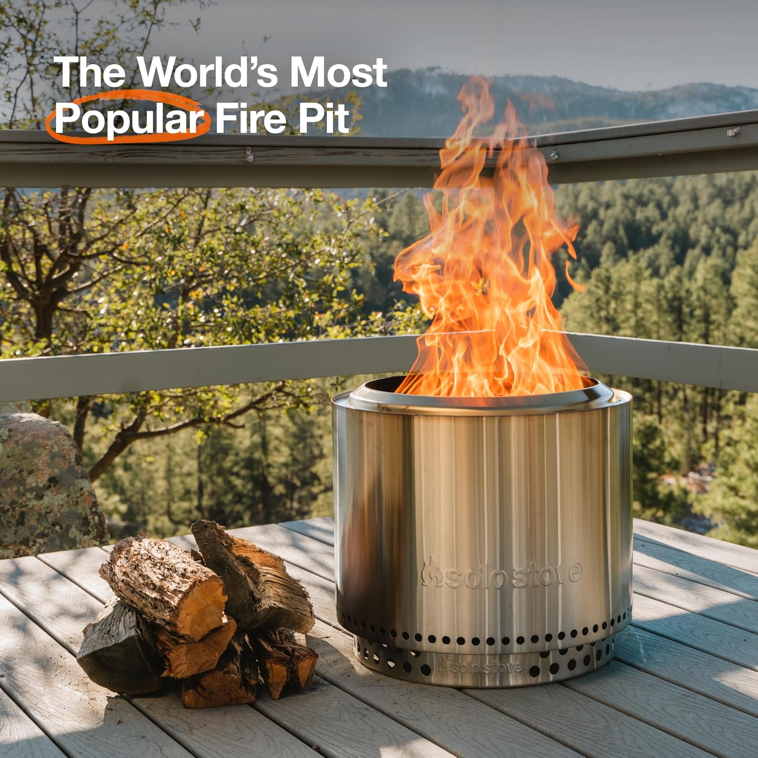Solo Stove Bonfire Amazon Exclusive | Smokeless Fire Pit Bundle with Stand, Lid, Shelter & Ash Pan | Ideal for 4–6 People | Stainless Steel Wood Burning Camping Pit – 19.5" Wide, 34lbs - Image 2