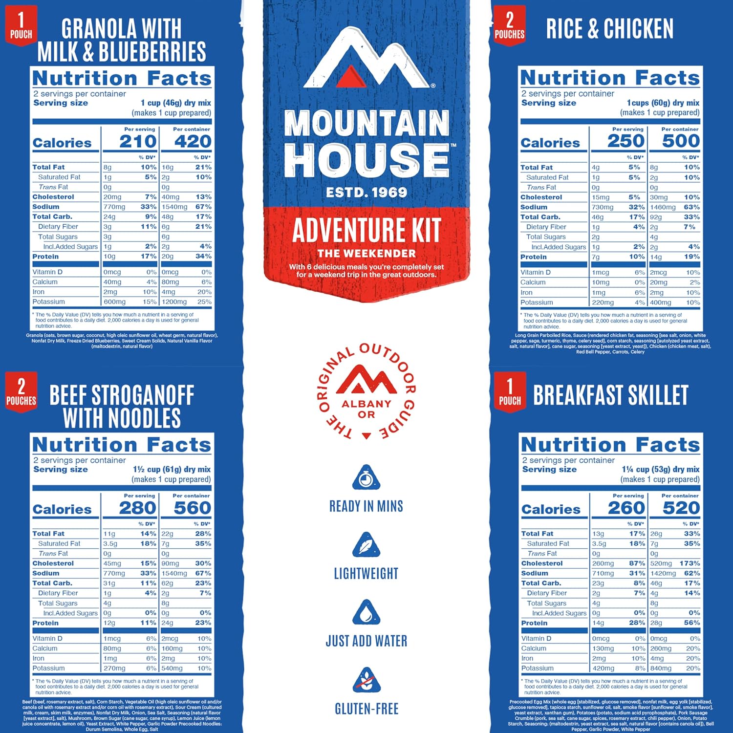 Mountain House Emergency Meal Assortment Kits, Freeze-Dried Survival Food Kit for Disaster Preparedness & Long-Term Storage, 30-Year Shelf Life - Image 2