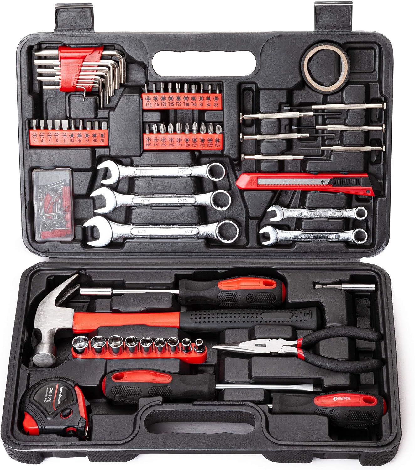 CARTMAN 148 Piece Automotive and Household Tool Set Perfect for Car Enthusiasts and DIY Home Repairs - Image 2