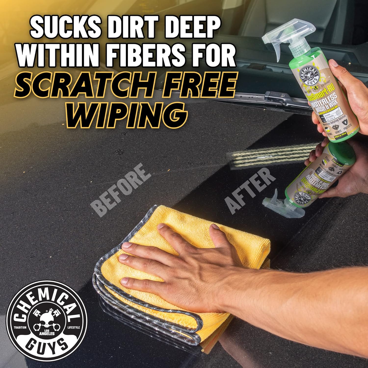 Chemical Guys Professional Grade Premium Microfiber Towels for Cars, Gold, 16" x 16", Ultra-Soft and Scratch-Free Car Detailing Cloths for Trucks, Motorcycles, and More - 12 Pack - Image 8