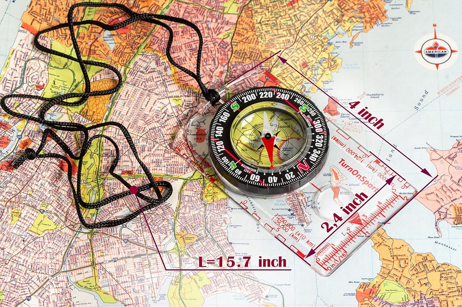 TurnOnSport Orienteering Compass - Advanced Scout Compass for Hiking, Camping, and Backpacking - Best Survival Gifts for Kids - Image 5