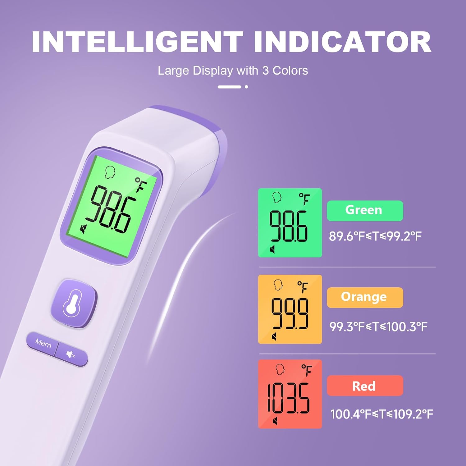 GoodBaby No-Touch Thermometer for Adults and Kids, Digital Health Thermometer with Fever Alarm, 1 Second Result, Accurate & Easy to use, Purple - Image 3