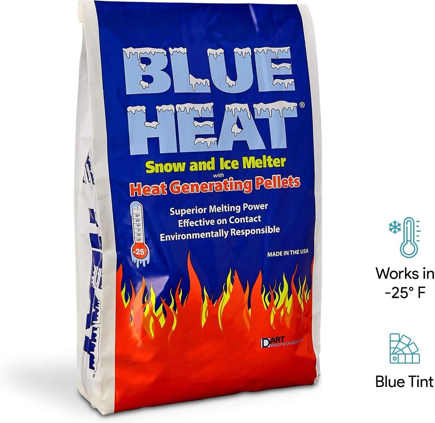 Blue Heat Snow & Ice Melter, Heat-Generating Pellets, Non-Staining Melt, 20 Lb Bag - Ice Remover for Driveway, Concrete, Sidewalk, and Outdoor Spaces - Image 6
