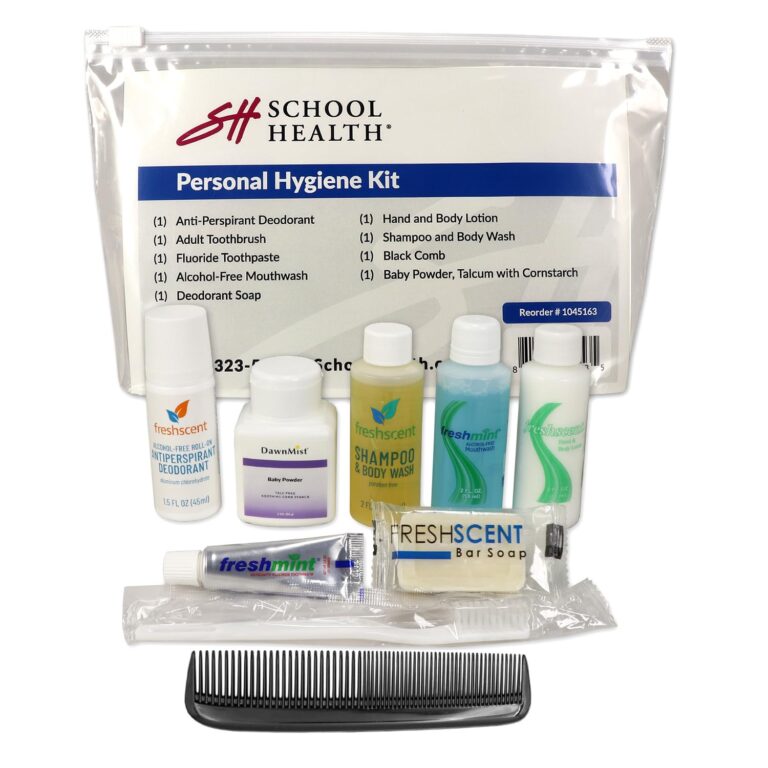 School Health - Personal Hygiene Kit, Compact and Portable, Toiletry Kit For Daycares and Schools, Convience Kits for Men, Women and Kids
