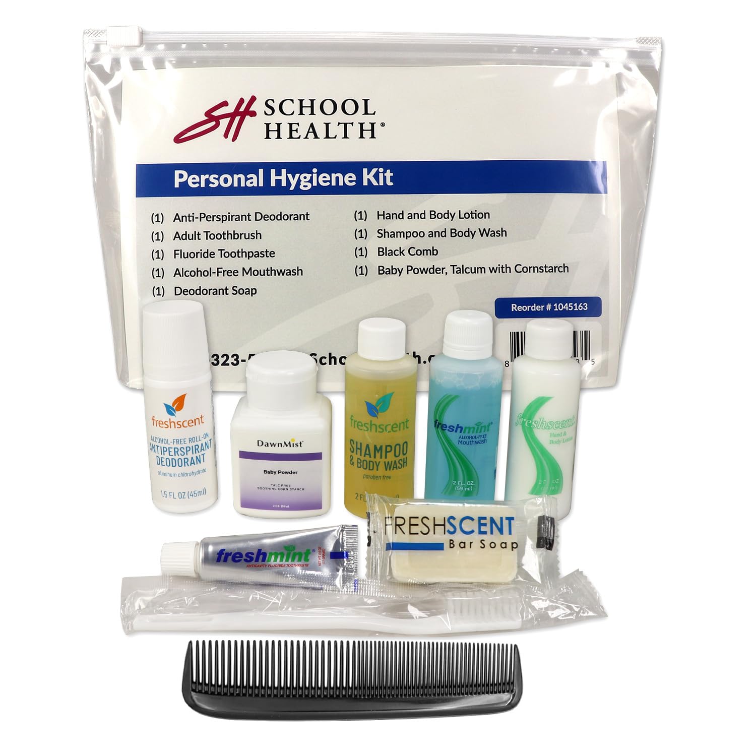 School Health - Personal Hygiene Kit, Compact and Portable, Toiletry Kit For Daycares and Schools, Convience Kits for Men, Women and Kids