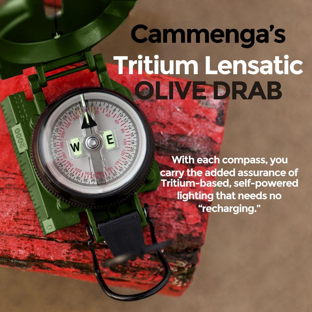 Cammenga Official US Military Tritium Lensatic Compass, Accurate Waterproof Hand Held Compasses with Pouch for Hiking Camping Navigation Survival Backpacking Orienteering - Image 8