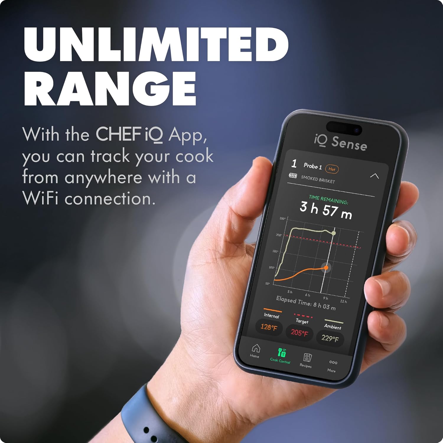 CHEF iQ Sense | Smart Wireless Meat Thermometer | 2 Ultra-Thin Probes | WiFi Unlimited Range | 1000°F Heat Safe | 5 Sensors | BBQ, Grill, Oven, Smoker, Air Fryer | Gen3 - Image 4
