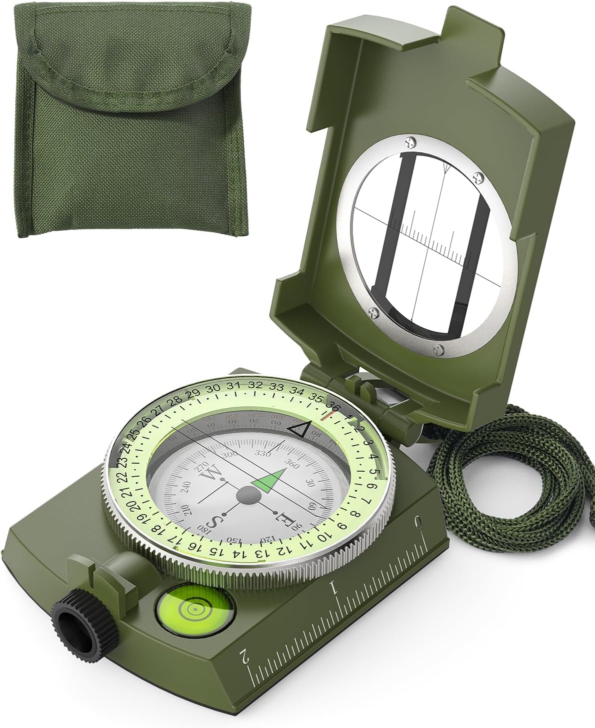 Sportneer Compass: Accurate Durable Lightweight Orienteering Compass with Strap and Carrying Case, Glow in The Dark Waterproof Hiking Essentials for Camping Backpacking, Best Survival Gifts for Kids