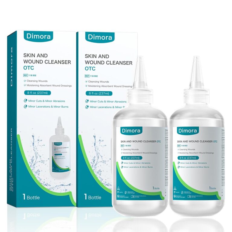 Dimora Skin and Wound Cleanser, OTC First Aid Antiseptic Cleanser,Moistening Absorbent Wound Dressings for Cuts, Abrasions, Lacerations, Burns, Skin Cleansing and Rinsing -2×8oz (16oz)