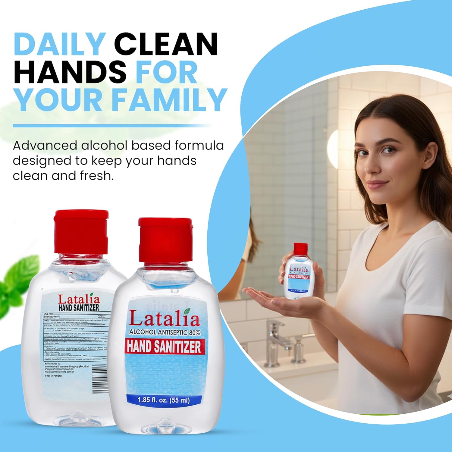 Latalia Mini Hand Sanitizer Travel Size Bulk Pack of 24 | 80% Alcohol Gel Unscented Non Drying Moisturizing For Non-Sticky, Gentle & Fresh Hands Small Hand Sanitizer Bulk Anytime - Image 4