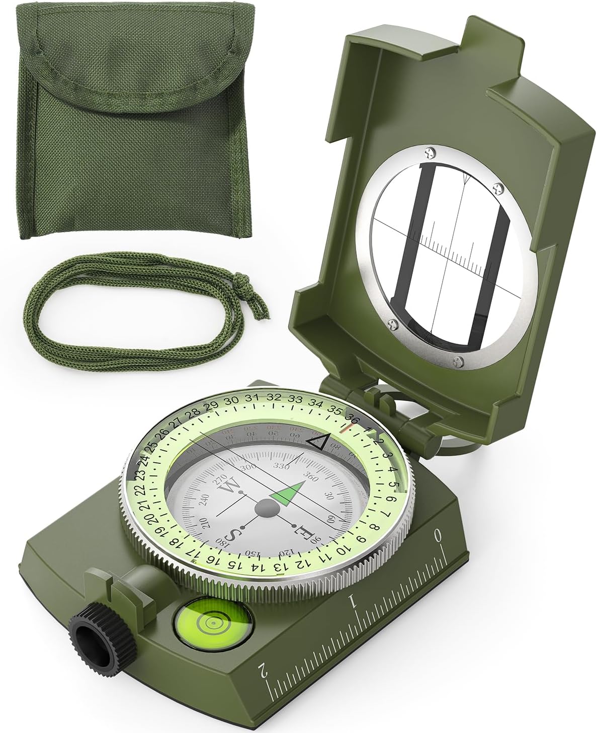 Sportneer Compass: Accurate Durable Lightweight Orienteering Compass with Strap and Carrying Case, Glow in The Dark Waterproof Hiking Essentials for Camping Backpacking, Best Survival Gifts for Kids - Image 9