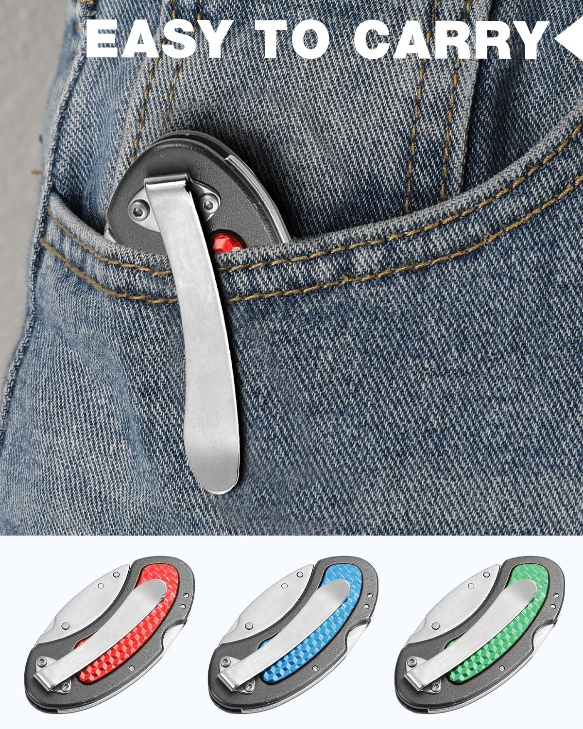 WORKPRO Folding Utility Knife Set Quick Change Blade, Back-lock Mechanism 3-piece with 10-piece Extra Blades - Image 4