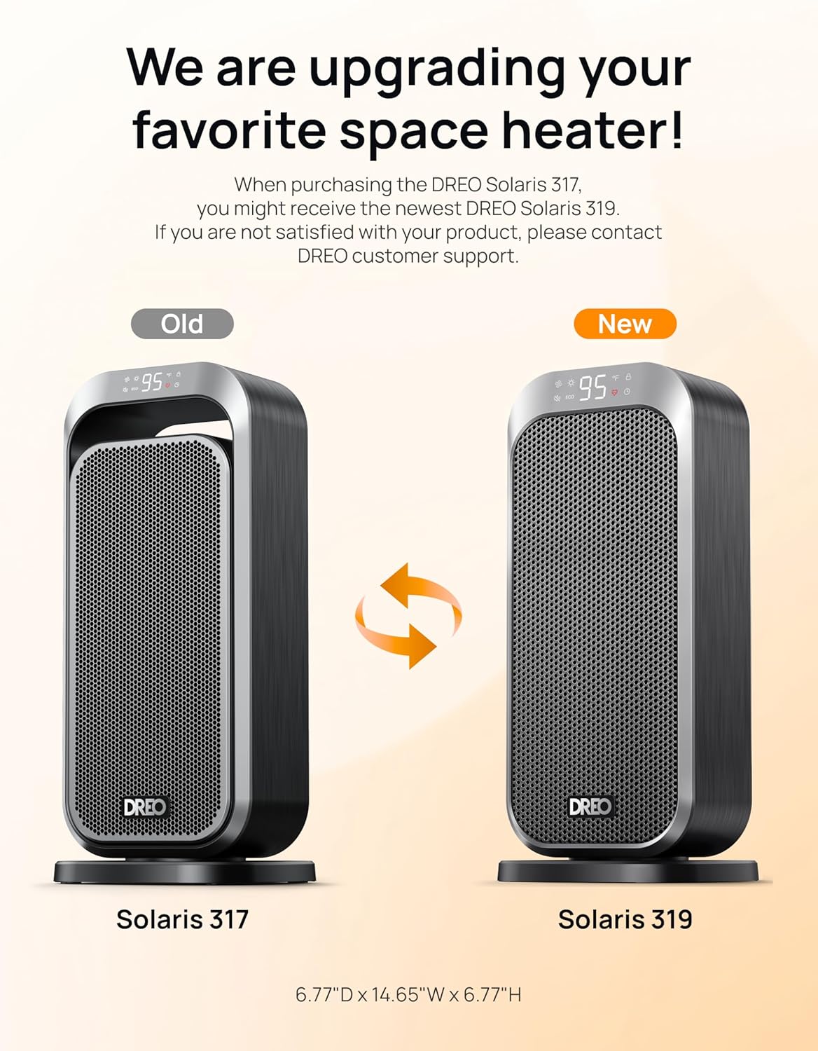 DREO Quiet Space Heater, 1500W Portable Heaters for Indoor Use with Remote, 70° Oscillation, Fast and Safety Electric PTC Ceramic for Desk Office Bedroom, 12H Timer - Image 8