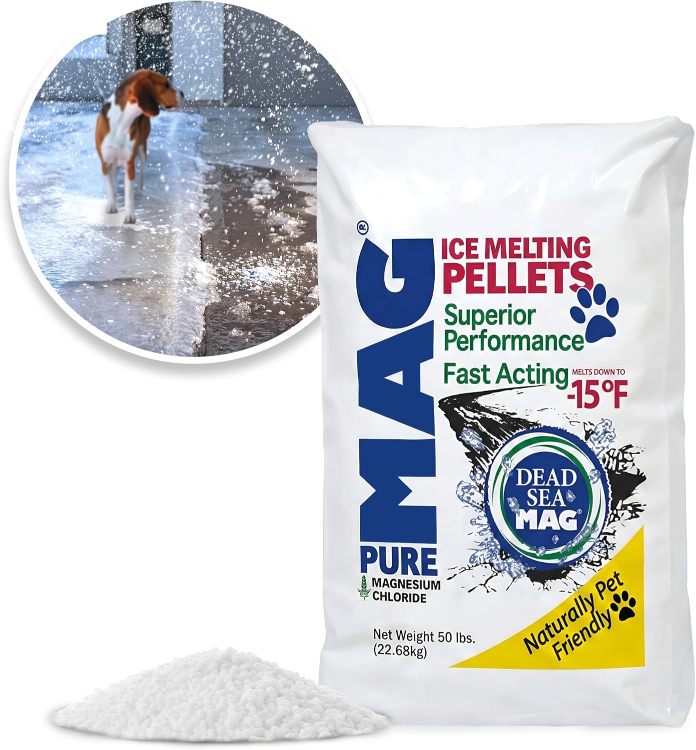 Snow Joe Dead Sea Magnesium Chloride Flakes, Natural Ice Melt Pellets, 50 Pound Bag -Deicer for Driveway, Sidewalk, Concrete, and Outdoor Snow Melting & Removal - Image 2
