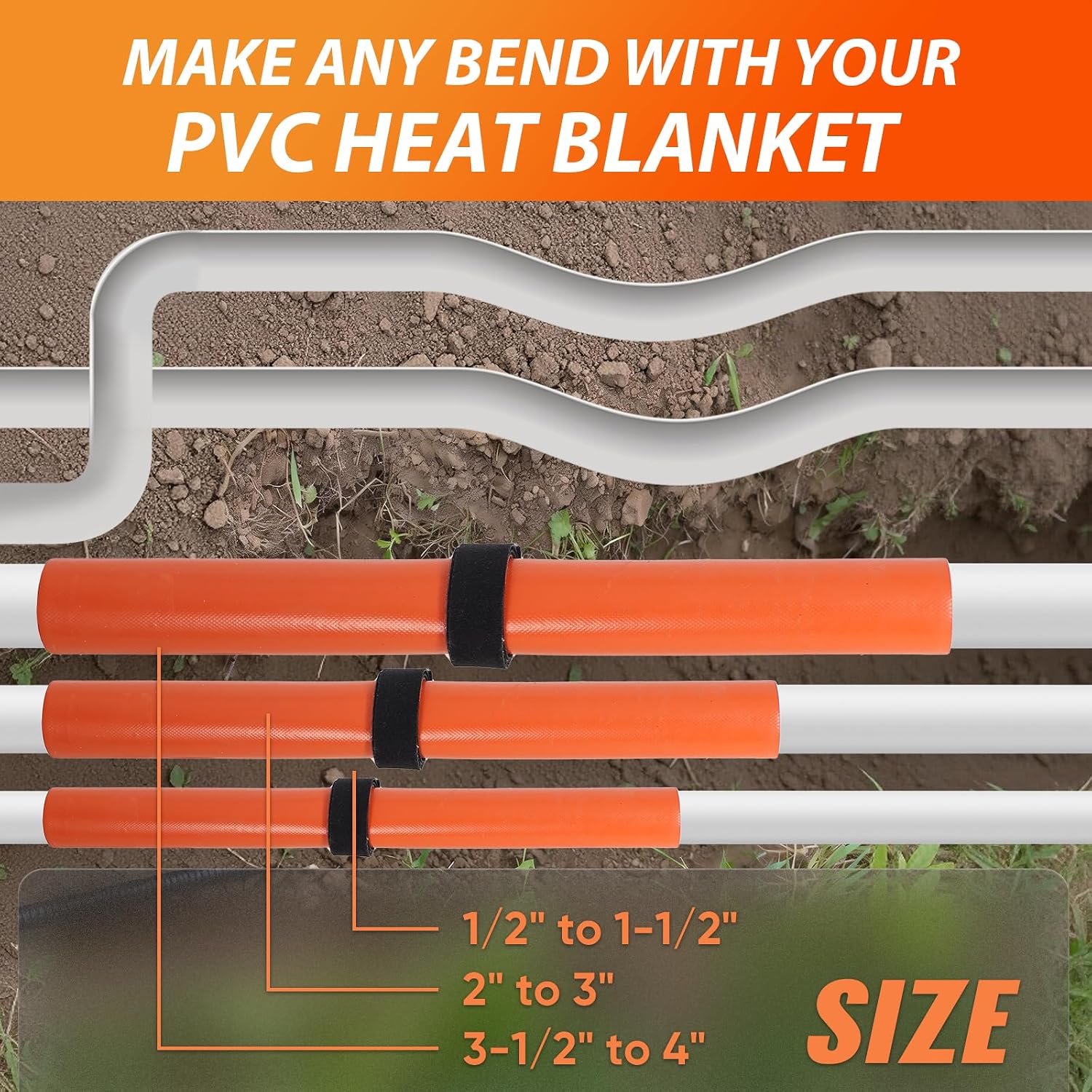 【Integrated Design】PVC Heat Blanket 2" to 3",5 Year Warrnaty,Heat from 195 ℉ for 3 Min to Bend,Newly Added Overheat Protection and Temperature Control,Made Silicone,Longer Service Life,120V/200W - Image 8