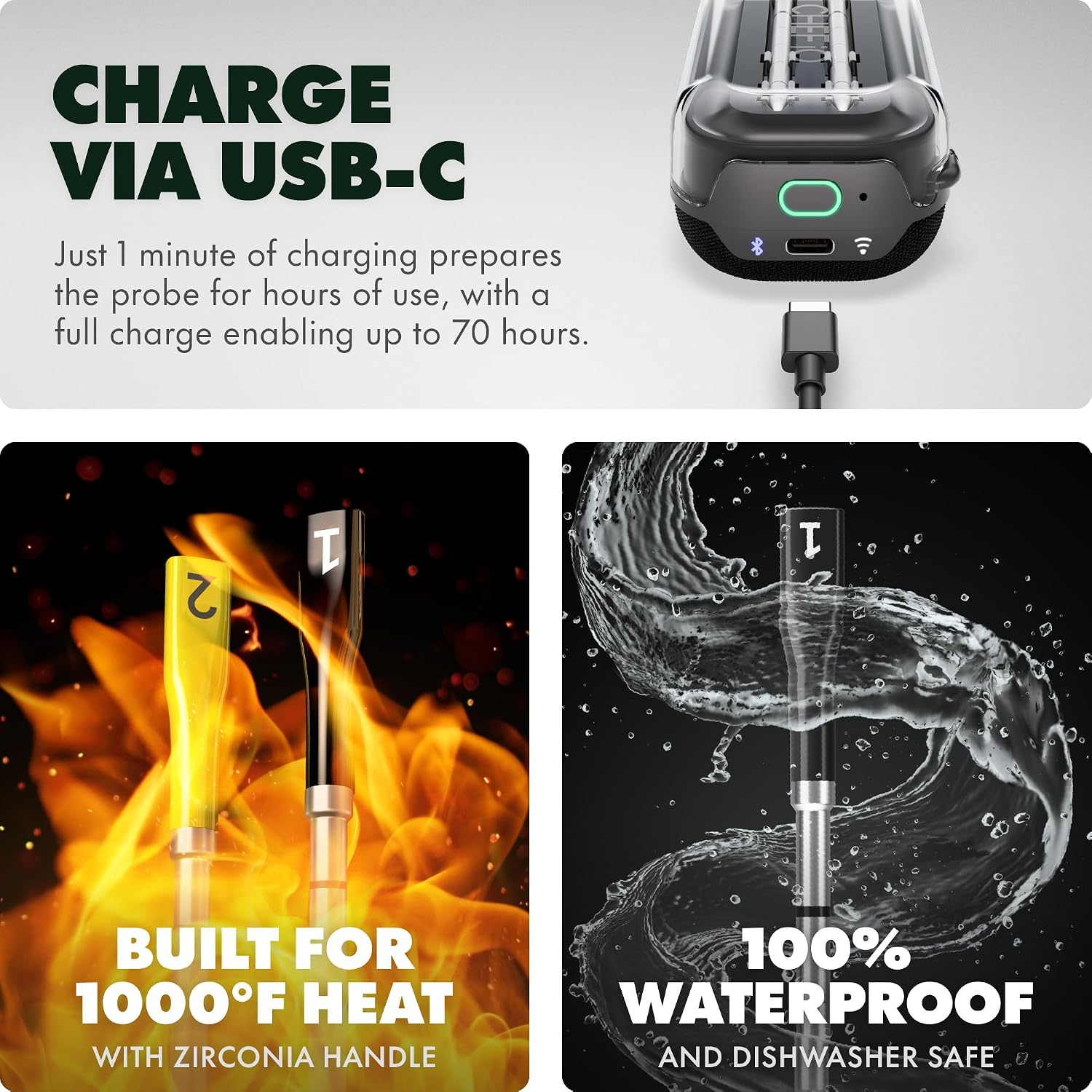 CHEF iQ Sense | Smart Wireless Meat Thermometer | 2 Ultra-Thin Probes | WiFi Unlimited Range | 1000°F Heat Safe | 5 Sensors | BBQ, Grill, Oven, Smoker, Air Fryer | Gen3 - Image 8
