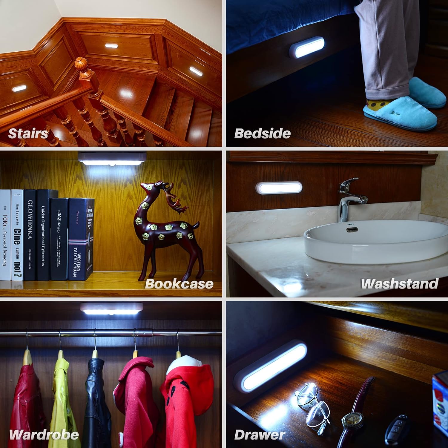 STAR-SPANGLED 3 Pack 7” Motion Sensor Lights Indoor Battery Operated, Stick on LED Light for Closet, Stairs, Under Cabinet, Cool White - Image 8