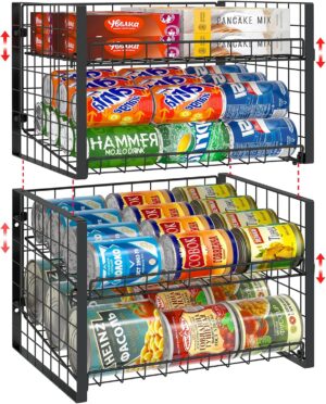 JKsmart 2-Tier Stackable Can Rack O...