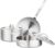 Viking 5-Ply Cookware Set, 5 Piece Stainless Steel Kitchen Pots and Pans, Oven Safe, Induction Ready, Silver