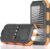 Solar Charger Power Bank 38800mAh, 22.5W USB-C Fast Charging Portable Charger with 4 Built-in Cables, External Battery Pack with Dual LED Emergency Flashlights for Camping, Hiking, Outdoor Use