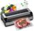 Vacuum Sealer for Food, Complete Starter Kit Includes 2 Rolls & 10 Bags, All-in-One Automatic Food Sealer machine with Built-in Cutter & Bag Storage, Powerful Motor for Dry/Moist/Canister Sealing