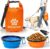 Pet Food Storage Bag with Bowl (96 Cup) – Zip Roll Top Dog Food Travel Bag Waterproof Kibble Container for Camping Road Trips Travel Dog Boarding Weekend Getaways Machine Washable 15L Orange
