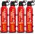 Multipurpose Fire Extinguisher (4 Pack, 21oz Each) with Wall Mount Bracket, Water-Based Foam No Residue, for Kitchen Grease & Electrical Fires, Portable Small Extinguisher for Home, Vehicle & Office
