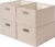 StorageWorks Fabric Storage Bins for Shelves, Closet Organizers and Storage Baskets, Collapsible Storage Bins with Cutout Handles, Large, 4-Pack, Light Brown