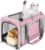 GAPZER Cat Carrier 20lbs Top Open/Soft Sided Small Pet Dog Travel Carrying Crate/Collapsible Puppy Transport Carry Bag/Sturdy Pet Cages Chihuahuas Mini Dog 10lbs Pink
